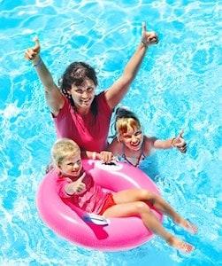 Family at a Pool